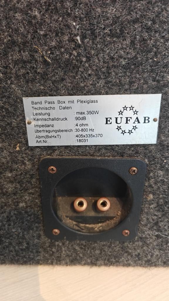 Eufab Band Pass Box met Osio Versterker, Overige merken, Ophalen of Verzenden, 120 watt of meer, Gebruikt