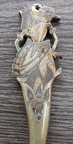 Om 1900-1950 ZEER ZWARE ZILVEREN 144 Gram Visschep Vis Lepel, Antiek en Kunst, Ophalen of Verzenden, Zilver