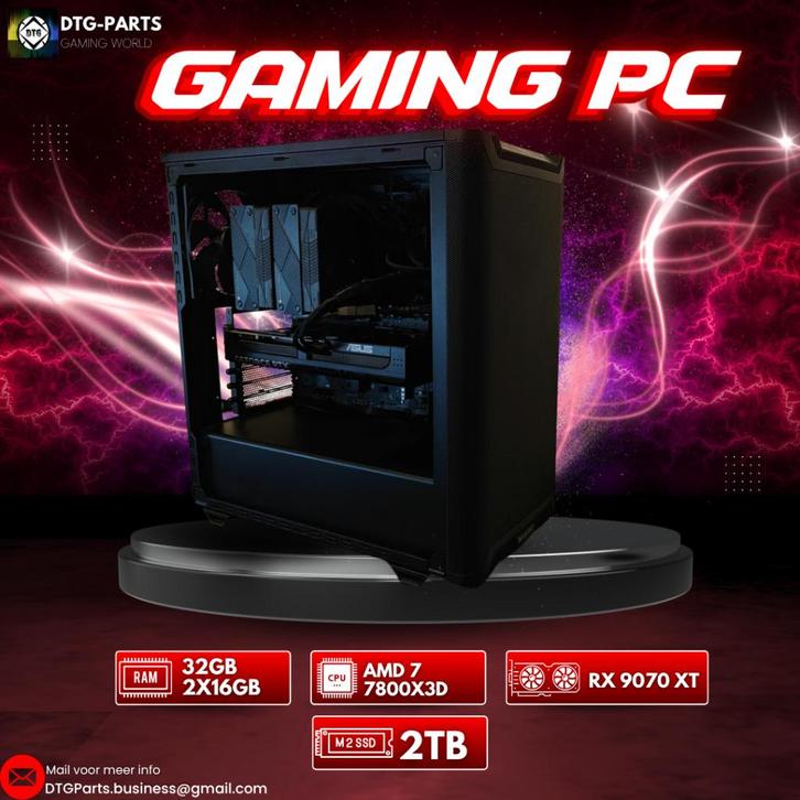 Gaming PC // RX 9070 XT & AMD 7 7800X3D //, Computers en Software, Servers, Zo goed als nieuw, 4 Ghz of meer, 32 GB, Hot swappable onderdelen