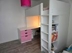 Ikea hoogslaper met bureau roze, Ophalen, Zo goed als nieuw, Hoogslaper