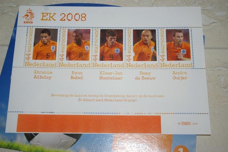 EK 2008 4 sets postzegels met spelers uit oranje., Postzegels en Munten, Postzegels | Nederland, Postfris, Na 1940, Ophalen of Verzenden