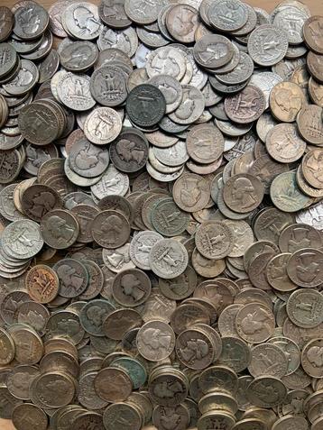Zilver 3 kilo – 500x USA Quarters 1932-1964 – 90% munten beschikbaar voor biedingen