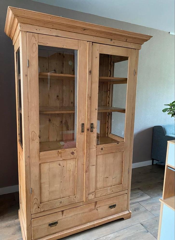 Antieke Geloogd Grenen Buffetkast/Servieskast, Huis en Inrichting, Kasten | Buffetkasten, Gebruikt, 150 tot 200 cm, 100 tot 150 cm