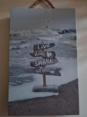 Tekstbord live love share forgive 