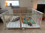 Grondbox/tweelingbox | Wit | Incl. afneembare speelmat, Kinderen en Baby's, Boxen, Ophalen, Zo goed als nieuw, Vierkant, Boxkleed