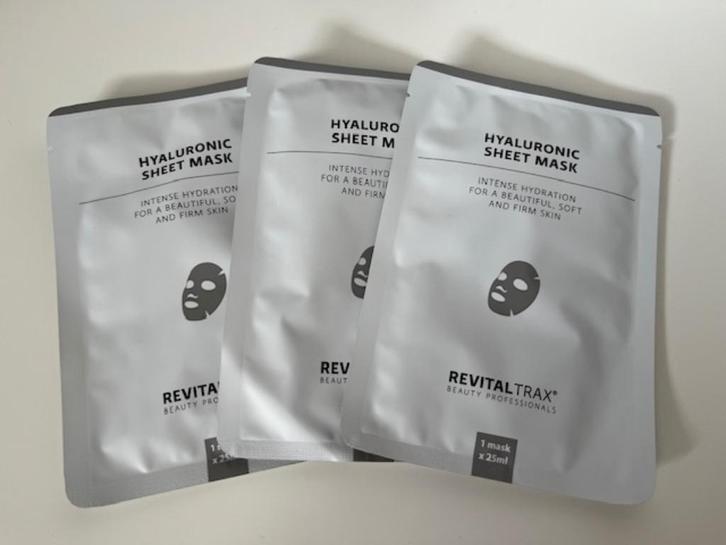 Revitaltrax Hyaluronic Sheet Mask - 3 gezichtsmaskers, Sieraden, Tassen en Uiterlijk, Uiterlijk | Gezichtsverzorging, Nieuw, Verzorging