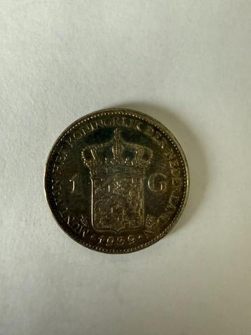 1 Gulden Zilveren Munt 1939 – Koningin Wilhelmina beschikbaar voor biedingen