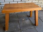 Vintage brutalist bijzettafel eiken '70/'80 - 66x34x44 cm, Ophalen, Gebruikt, Rechthoekig, Hout