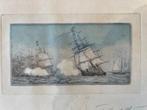 ets | zeeslag | Claude Rowbotham, Antiek en Kunst, Kunst | Etsen en Gravures, Ophalen