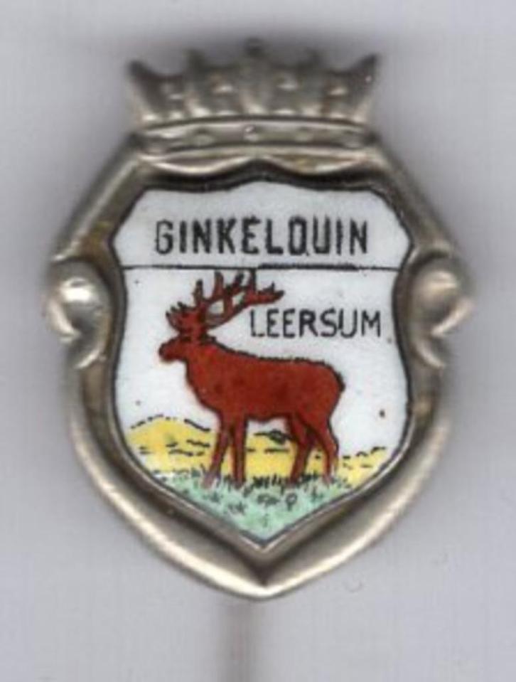 Ginkelduin Leersum email op zilverkleurig speldje ( P_028 ), Verzamelen, Speldjes, Pins en Buttons, Nieuw, Speldje of Pin, Stad of Land