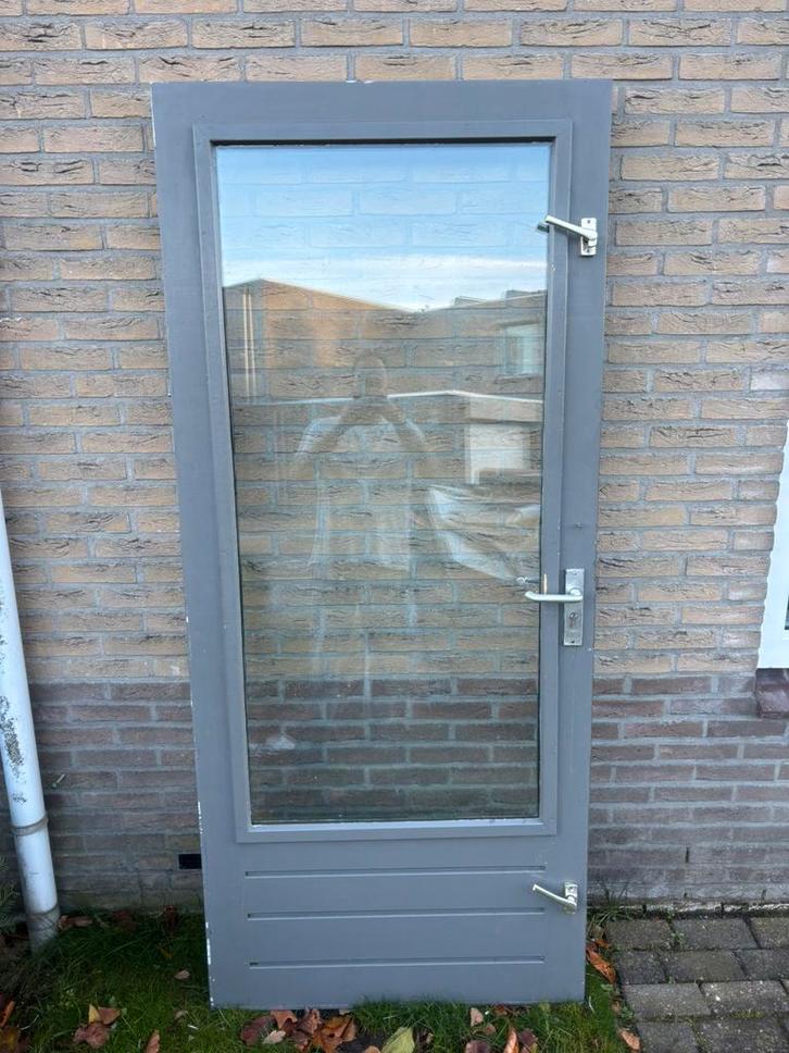 Achterdeur, Doe-het-zelf en Verbouw, Deuren en Horren, Zo goed als nieuw, Buitendeur, 200 tot 215 cm, 80 tot 100 cm, Hout, Ophalen