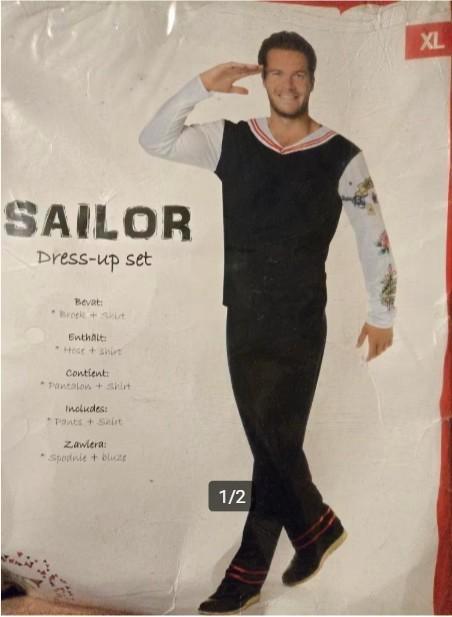 Heren Matrozen outfit mt XL, Kleding | Heren, Carnavalskleding en Feestkleding, Nieuw, Kleding, Maat 56/58 (XL), Ophalen of Verzenden