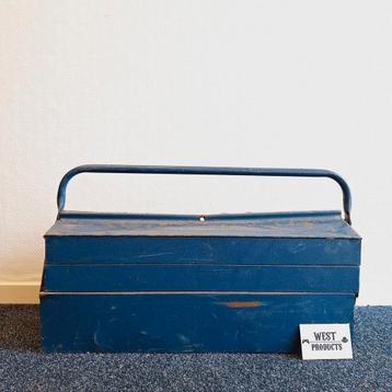 Vintage Gereedschapskist/Transportkoffer | Metaal | Blauw beschikbaar voor biedingen