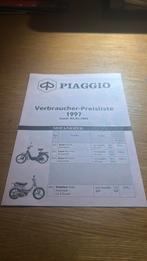 Piaggio prijslijst 1997, Motoren, Ophalen of Verzenden