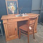 Antiek Grenen Bureau - 134cm Breed, Huis en Inrichting, Ophalen, Gebruikt