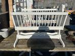 Vintage houten wieg  schommelwieg wit, zonder bodem/matras, Ophalen of Verzenden, Gebruikt, Wieg