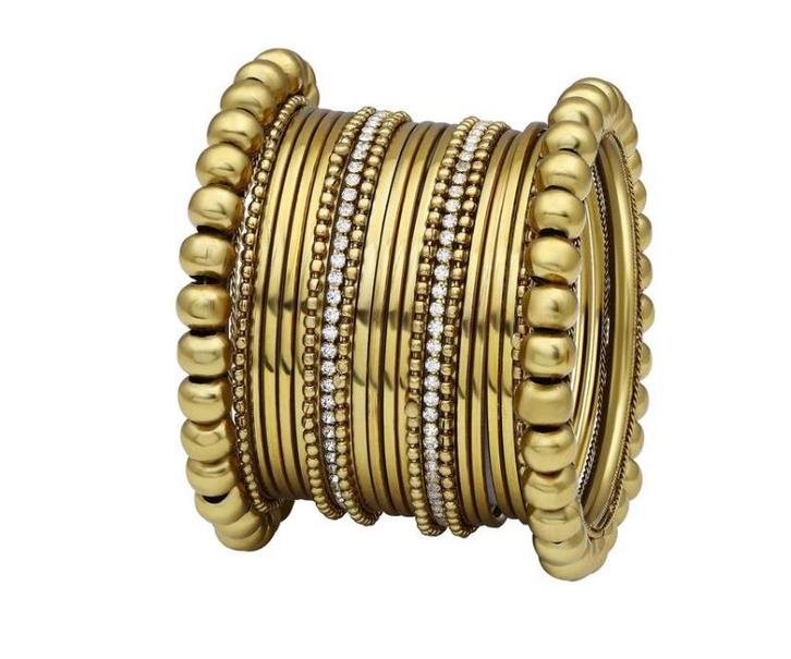 Goudkleurig Indiase armbanden 2.4 set - nieuw bollywood, Sieraden, Tassen en Uiterlijk, Armbanden, Nieuw, Overige materialen, Goud