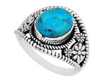 Turquoise ring in 925 zilver (maat 17,5), -, Blauw, -, Nieuw