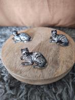 Setje van 3 kattenbeeldjes, Ophalen of Verzenden, Zo goed als nieuw, Dier
