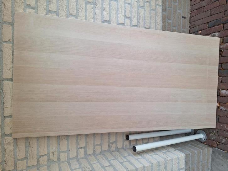 Tafelblad Ikea Linnmon & 2 poten Adils wit., Huis en Inrichting, Tafels | Eettafels, Zo goed als nieuw, 50 tot 100 cm, 50 tot 100 cm