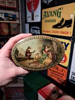 Oud blikje met luitspeler, Verzamelen, Blikken, Ophalen of Verzenden, Zo goed als nieuw, Overige