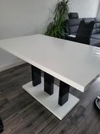 uitschuifbare tafel, Huis en Inrichting, Tafels | Eettafels, Ophalen, Gebruikt, 50 tot 100 cm, Vijf personen of meer