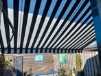 Elektrisch zonnescherm, zwart wit gestreept - 4x3 meter, Tuin en Terras, Ophalen