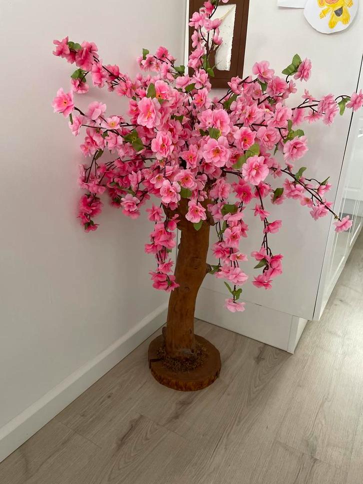Bloesemboom met Houten Stam - Decoratie, Huis en Inrichting, Woonaccessoires | Kunstplanten en Kunstbloemen, Zo goed als nieuw