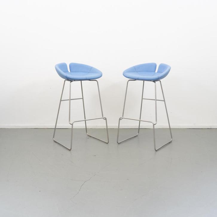 3  Morosso kruk Fjord H 75 cm Licht Blauw Nieuwstaat, Huis en Inrichting, Barkrukken, Zo goed als nieuw, 60 tot 90 cm, Metaal