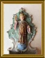 Antiek biscuit porseleinen wijwatervaatje: jezus, kerstboom, Antiek en Kunst, Antiek | Religie, Ophalen of Verzenden