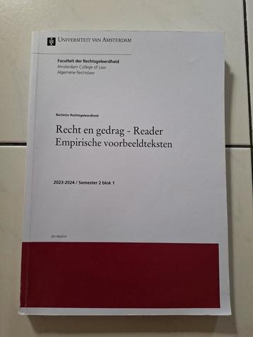 Recht en gedrag Reader Empirische voorbeeldtek UvA 2023-2024 beschikbaar voor biedingen