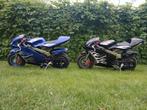 2 mini bikes 49cc blue with frames Black with flames, Fietsen en Brommers, Minibikes, Midibikes en Pitbikes, Ophalen, Gebruikt