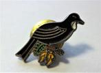 Zwarte vogel, cloisonné emaille broche, pin (7918), Overige materialen, Minder dan 4 cm, Ophalen of Verzenden, Zo goed als nieuw