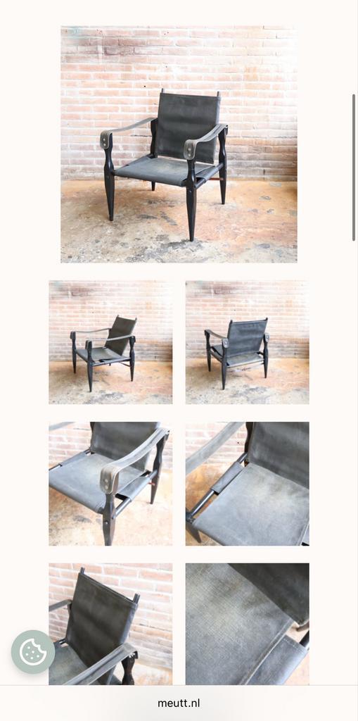 Wilhelm Kienzle Safari Stoel Zwart Vintage, Huis en Inrichting, Stoelen, Gebruikt, Eén, Hout, Zwart, Ophalen