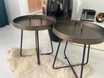 Industriele bijzettafeltjes, Huis en Inrichting, Tafels | Salontafels, Ophalen, Minder dan 50 cm, Gebruikt, Rond
