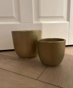 2 Mooie gouden bloempotten - Mica, Tuin en Terras, Bloempotten, Rond, Binnen, Ophalen of Verzenden, Zo goed als nieuw