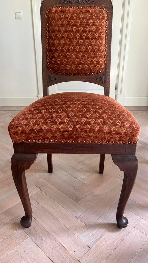 Vier antieke Queen Anne stoelen nieuw bekleed, Antiek en Kunst, Antiek | Meubels | Stoelen en Banken, Ophalen