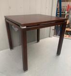 Donker houten bijzettafel vierkant - vintage retro tafeltje, Huis en Inrichting, Tafels | Bijzettafels, Ophalen, Minder dan 45 cm