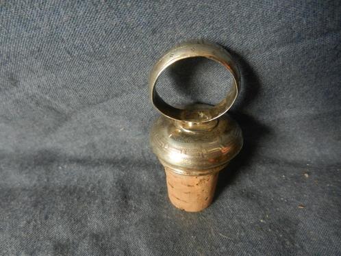 Zilveren flessenstop met meandergravering Hollands 2e h. 19e, Antiek en Kunst, Antiek | Goud en Zilver, Zilver, Ophalen of Verzenden