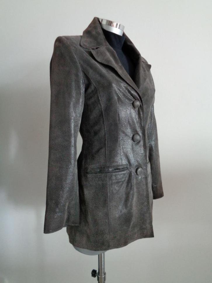 Leren getailleerd jasje van Kara Makan, small 100% leer, Kleding | Dames, Jasjes, Kostuums en Pakken, Zo goed als nieuw, Jasje