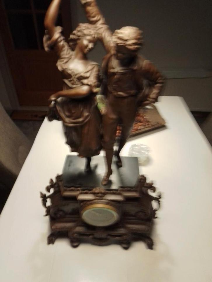 Antieke Pendule met Bewerking, Antiek en Kunst, Antiek | Klokken, Ophalen