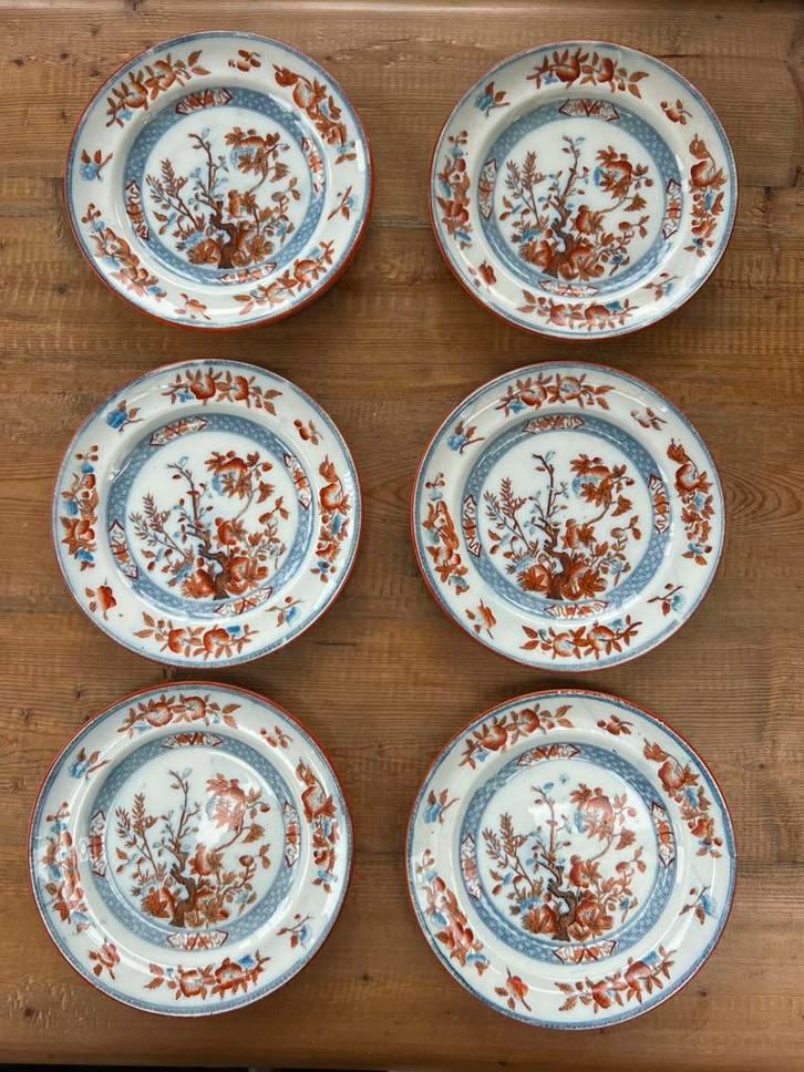 6x bordjes van Petrus Regout & Co Maastricht, decor “Cedra”, Antiek en Kunst, Antiek | Keramiek en Aardewerk, Ophalen of Verzenden