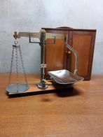 Vintage Engelse Reisset Weegschaal met Houten Kist, Ophalen of Verzenden
