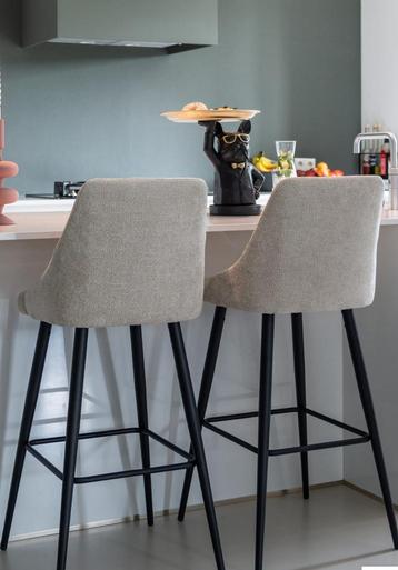 Richmond Barstoelen Brooke Chenille Wit – zithoogte 67cm beschikbaar voor biedingen