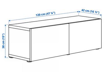 3x Ikea Besta mat wit 120cm lang x 42cm diep x 38cm hoog - afbeelding 2
