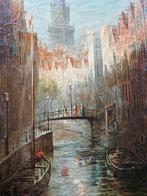 Schilderij olieverf - Burgers - Amsterdam, Antiek en Kunst, Kunst | Schilderijen | Klassiek, Ophalen of Verzenden