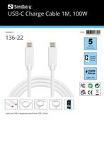 USB-C Charge Cable 1M, 100W geschikt voor alle merken smartp, Ophalen of Verzenden