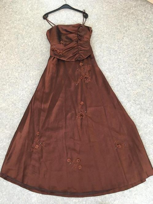 Galajurk of feestjurk of feestjurk, Kleding | Dames, Gelegenheidskleding, Zo goed als nieuw, Galajurk, Maat 38/40 (M), Bruin, Ophalen of Verzenden