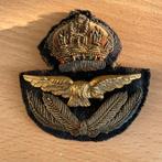 WO2 Engels RAF Officers Bullion Cap Badge, Verzenden, Luchtmacht, Engeland, Embleem of Badge