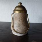 Antiek (marmeren) zwavelstok potje met messing deksel, Antiek en Kunst, Ophalen of Verzenden